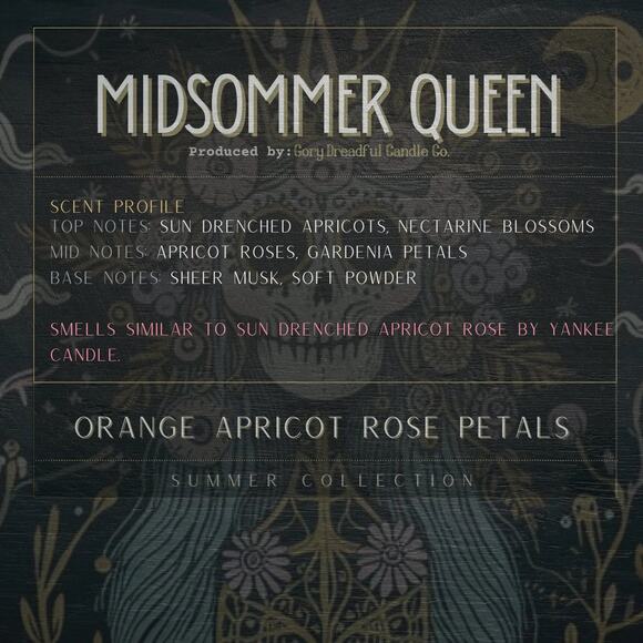 Midsomer Queen Luxury Wickless Candle: Orange Apricot & Rose Petals Scent - Picture 2 of 10